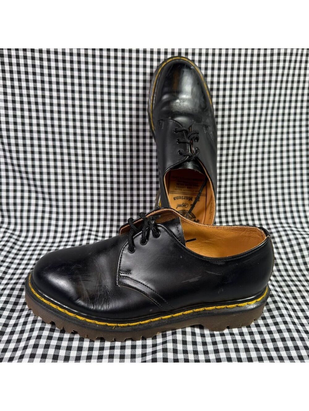 Vintage Dr Martens 9756 Made in England Black Leather Oxford Shoes UK 4 US 6